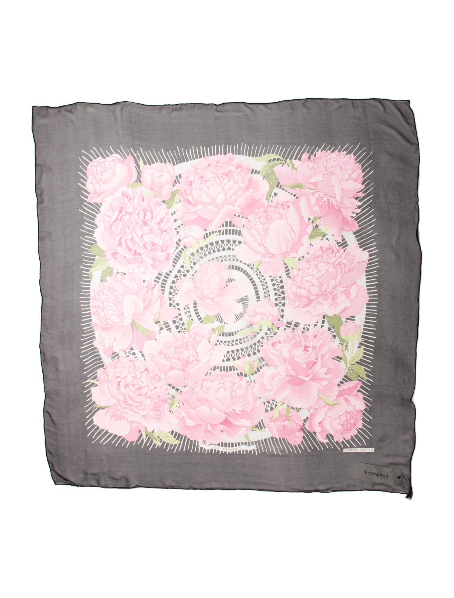 Hermès Les Pivoines Mousseline Silk Scarf